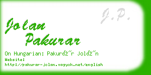 jolan pakurar business card